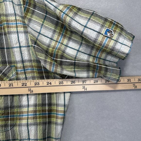 Kuhl Crinkle Stallion Men’s XL Short Sleeve Plaid Button Up Outdoor Hiking Shirt - Picture 14 of 15